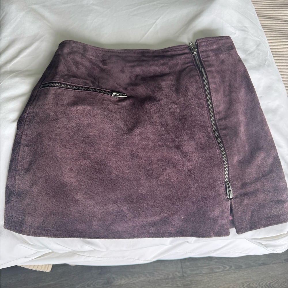 Blank NYC Purple Suede Mini Skirt